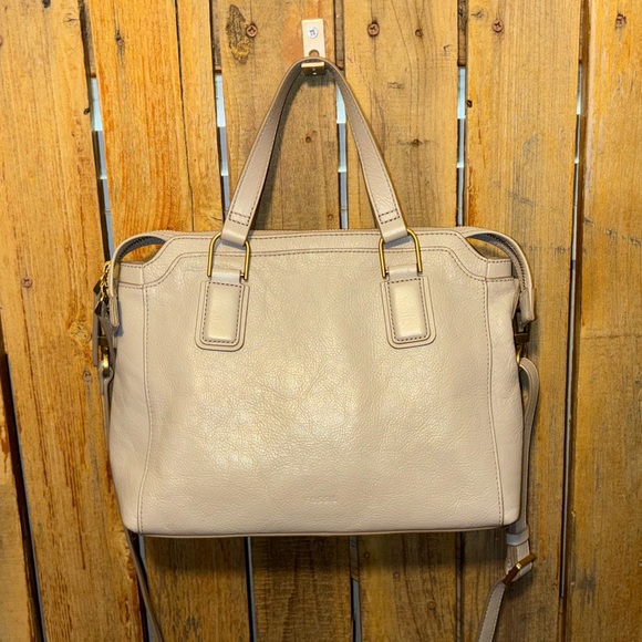 Fossil Handbags - Fossil Grey Leather Satchel